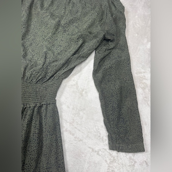 Rails Jasmine Olive Speckled Tiered Button Front Mini Boho Green Dress Size XS - Picture 13 of 16